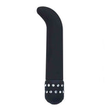 Vibratore Punto-G in silicone 15 cm con diamanti - Multispeed, Nero