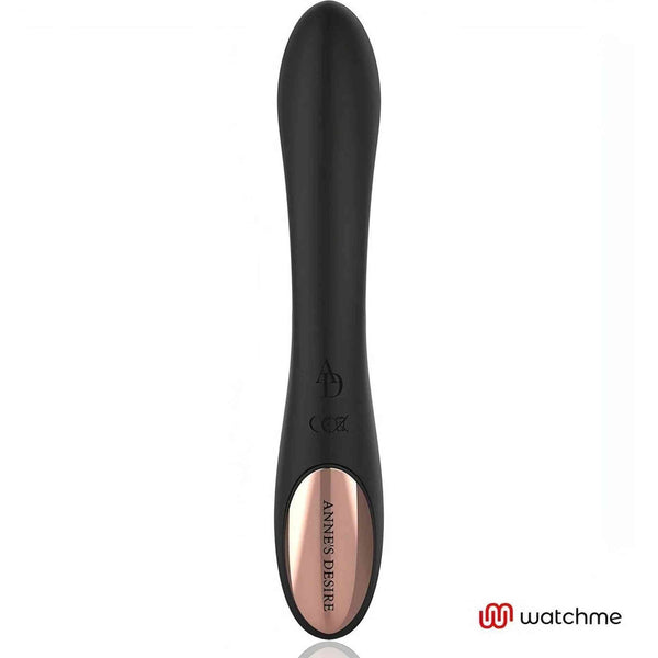 Vibratore Punto G nero liscio con punta arrotondata e marchio Anne's Desire