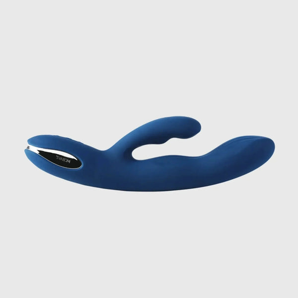 Profilo vibratore rabbit Aylin blu scuro design ergonomico con orecchio di coniglio