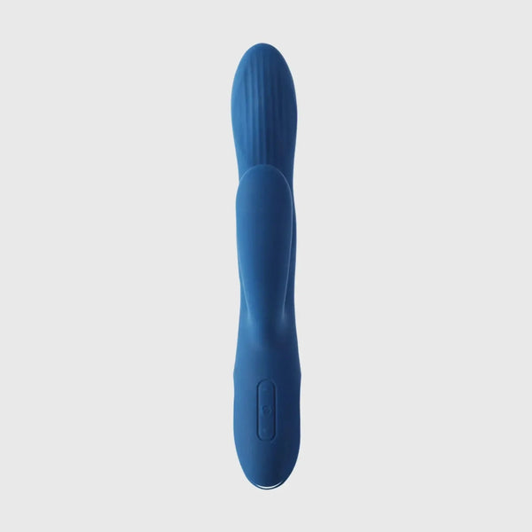 Pulsante accensione retro vibratore rabbit Aylin blu scuro superficie liscia