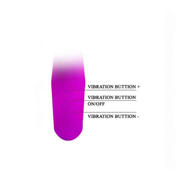 Vibratore rabbit viola intenso con pulsanti funzione e finitura opaca
