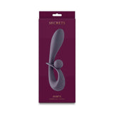 Confezione bordeaux vibratore rabbit SECRETS con logo oro e design ergonomico visibile