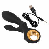 Vibratore a coniglio nero gonfiabile con cavo di ricarica USB e adesivo CE