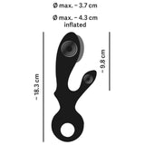 Schema tecnico vibratore a coniglio gonfiabile non gonfiato con dimensioni in cm