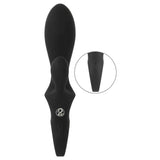 Vibratore a coniglio nero in silicone con pulsanti di controllo modalità vibrazione