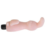 Vibratore rabbit rosa chiaro posizione orizzontale doppia testita stimolazione