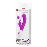 Scatola vibratore rabbit Pretty Love Cerberus viola con 30 funzioni e funzione licking