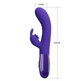 Vibratore rabbit silicone viola scuro 206mm con testina clitoridea e base pulsanti