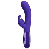 Vibratore rabbit viola in silicone medico con funzione licking e design ergonomico