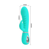 Vibratore rabbit turchese dimensioni 200mm con anello metallico