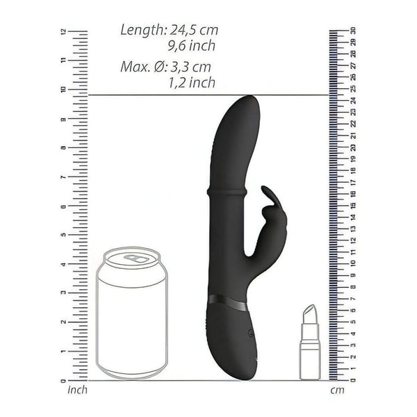 Vibratore rabbit nero VIVE HALO scala dimensioni confronto oggetti quotidiani e misure