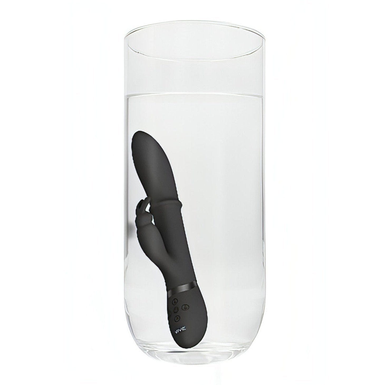 Rabbit vibrator with Up &amp; Down ring for extra stimulation of the vaginal walls - Black