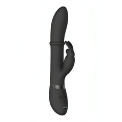 Rabbit vibrator with Up &amp; Down ring for extra stimulation of the vaginal walls - Black