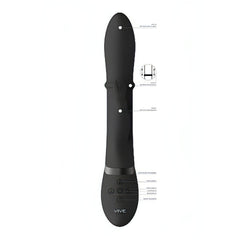 Rabbit vibrator with Up &amp; Down ring for extra stimulation of the vaginal walls - Black