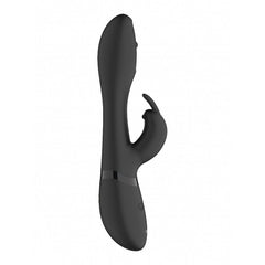 Vibratore Rabbit con pin in movimento multidirezionale a 360° in senso orario e anti-orario - Nero