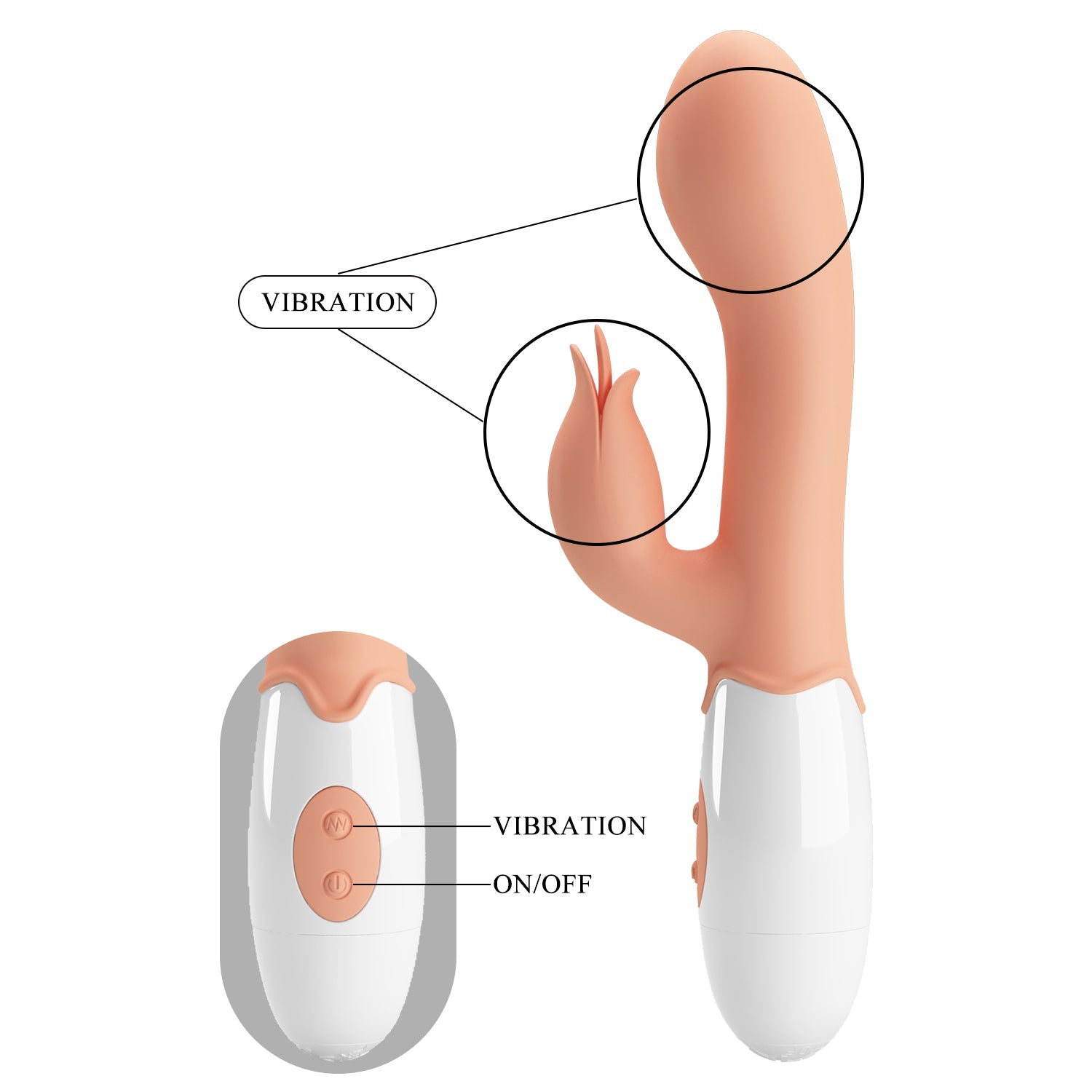 Silicone Rabbit Vibrator with 30 different vibration modes