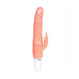 Vibratore rabbit TPR flesh laterale con testina coniglietto rivolta verso l'alto