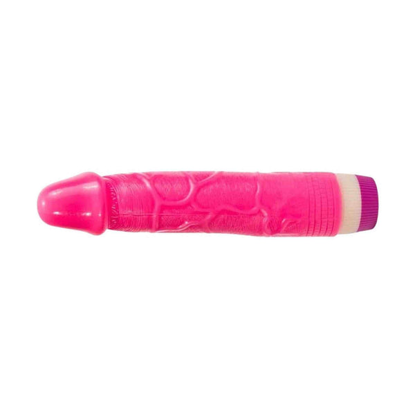 Dildo realistico fucsia in silicone con venature e punta lucida
