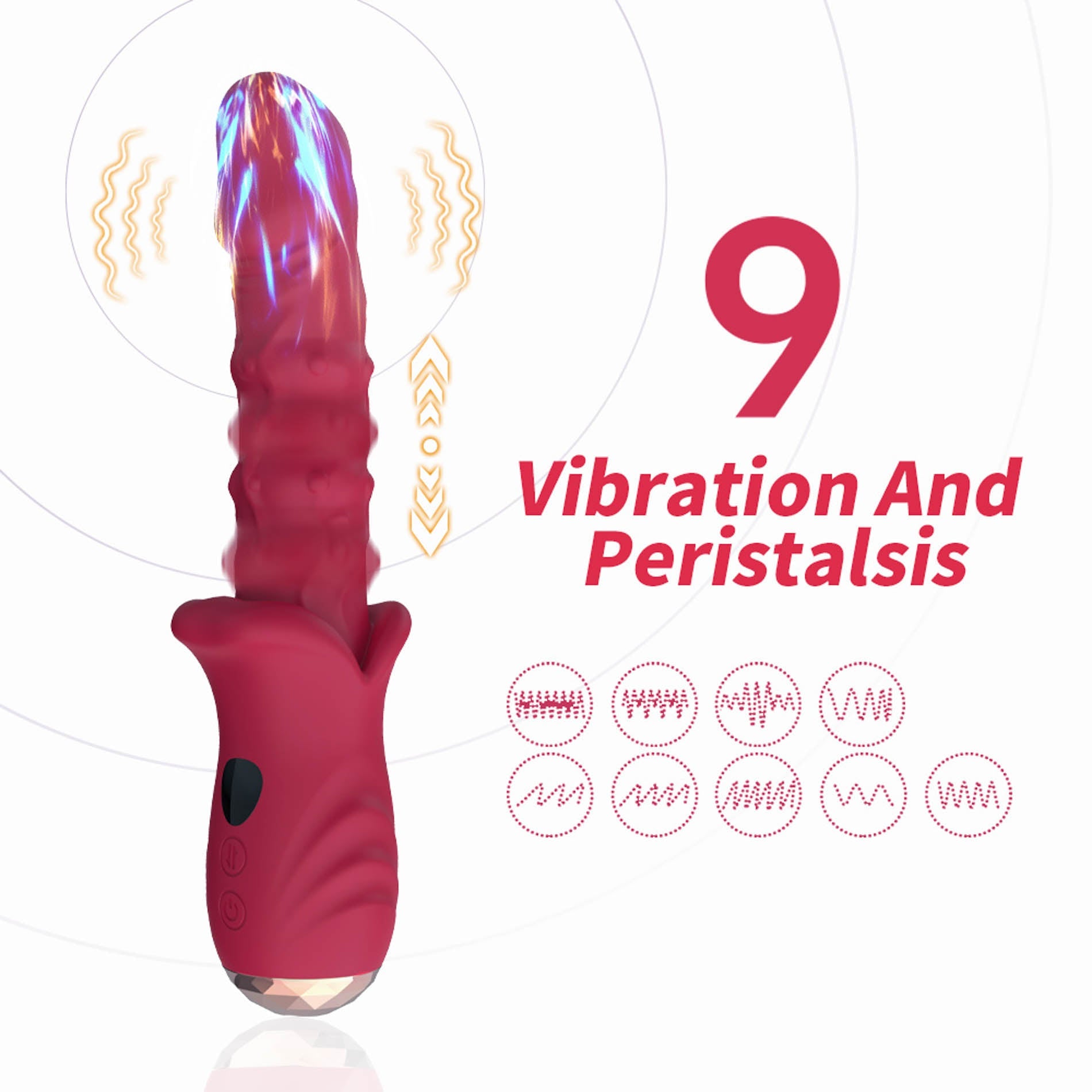 Vibratore Riscaldante con Spinta e Fingering