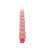 Vibratore silicone rosa carne con anelli sferici progressivi