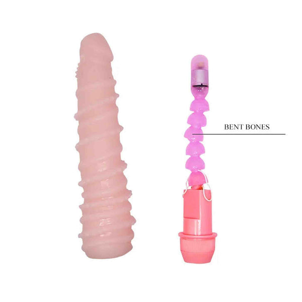 Vibratore rosa carne modulare interno flessibile Bent Bones