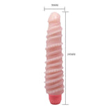 Vibratore rosa carne dimensioni 195mm lunghezza con rilievi