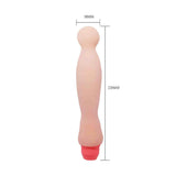Vibratore rosa carne dimensioni 220mm con testa larga 38mm e base elastica