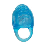 Vibratore da dito Calexotics blu vista posteriore trasparente anello