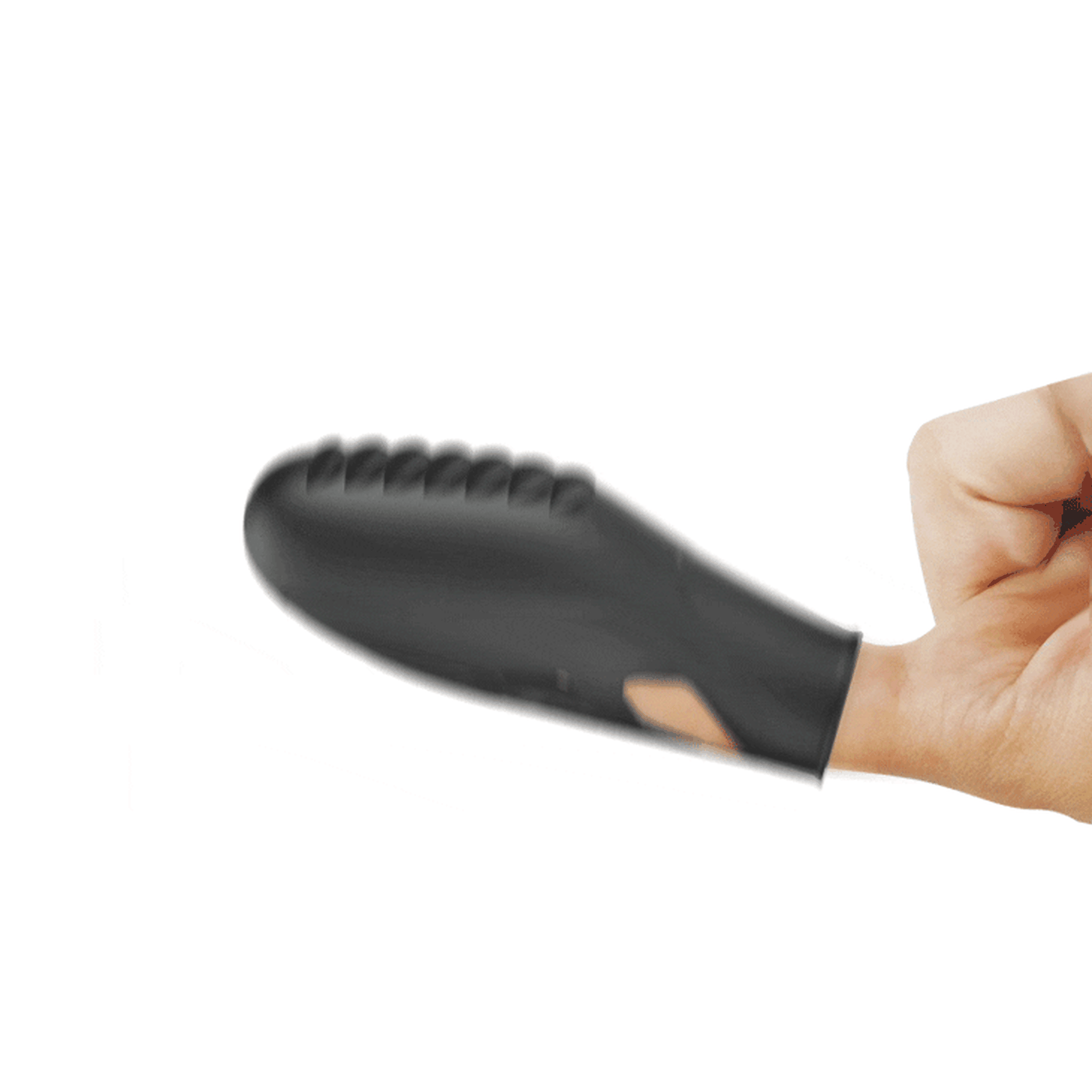 Vibratore da dita con rilievi stimolanti Ø 1.8 cm -  Nero, Silicone