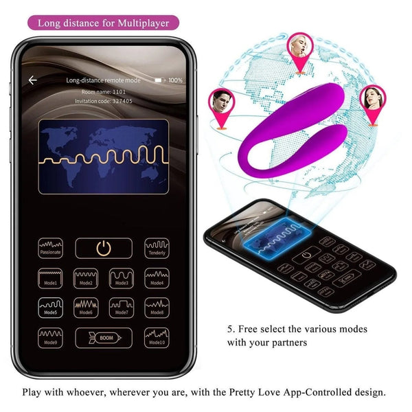Controllo remoto globale app Pretty Love mappa mondiale vibrazioni