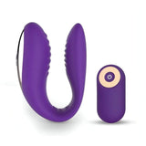 Vibratore coppia silicone viola texture interna con telecomando wireless