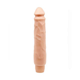 Dildo vibrante Soft Skin rosa carne testa sferica decorata con pieghe cutanee e base orizzontale