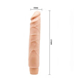 Dildo vibrante Soft Skin rosa carne 255 mm con dettagli anatomici e base scanalata