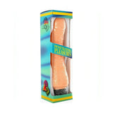 Confezione vibratore realistico rosa carne 20 cm con etichetta Penetrating Pleasures