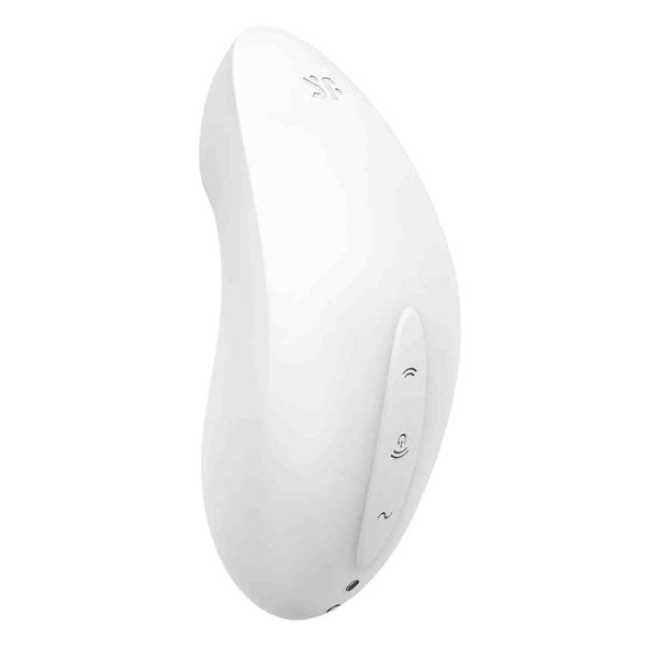 Vulva Lover 2 Satisfyer bianco laterale dettagli scanalatura controlli