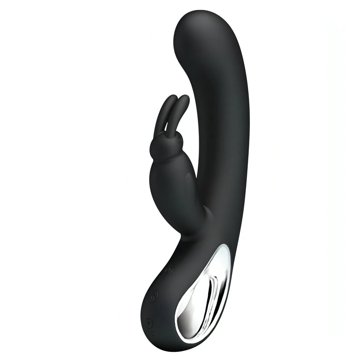 Webb Vibratore Rabbit in silicone medicale totalmente anallergico con 12 diversi programmi di vibrazione - Ricaricabile, Nero
