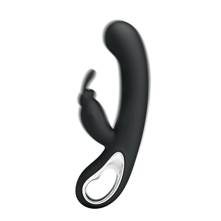 Webb Vibratore Rabbit in silicone medicale totalmente anallergico con 12 diversi programmi di vibrazione - Ricaricabile, Nero