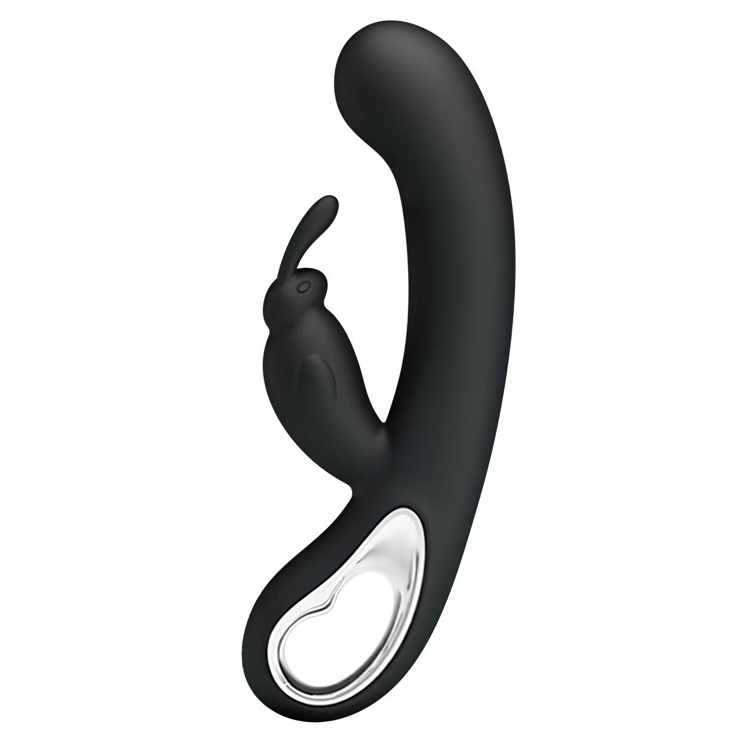 Webb Vibratore Rabbit in silicone medicale totalmente anallergico con 12 diversi programmi di vibrazione - Ricaricabile, Nero