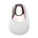 Angolo inclinato vibratore da posizionamento Satisfyer corpo ovale bianco e finitura metallica rosa