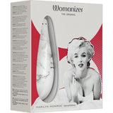 Packaging speciale Marilyn Monroe Womanizer bianco marmo confezione rossa
