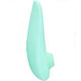 Profilo laterale dispositivo Womanizer verde acqua opaca forma curvata