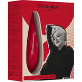 Angolo packaging Marilyn Monroe Womanizer bianco marmo etichetta edizione