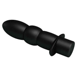 Plug anale nero in silicone vista laterale simbolo base