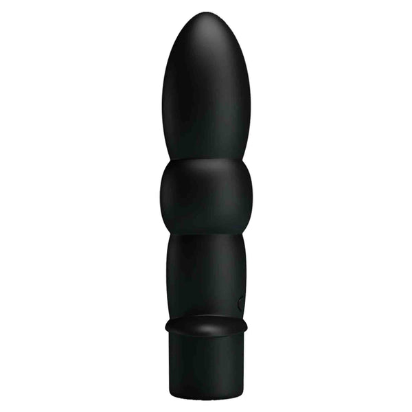 Plug anale nero in silicone con porta di ricarica batteria