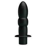 Plug anale nero in silicone superficie opaca vista frontale