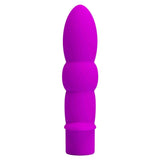 Plug anale viola acceso in silicone con design ergonomico curvo