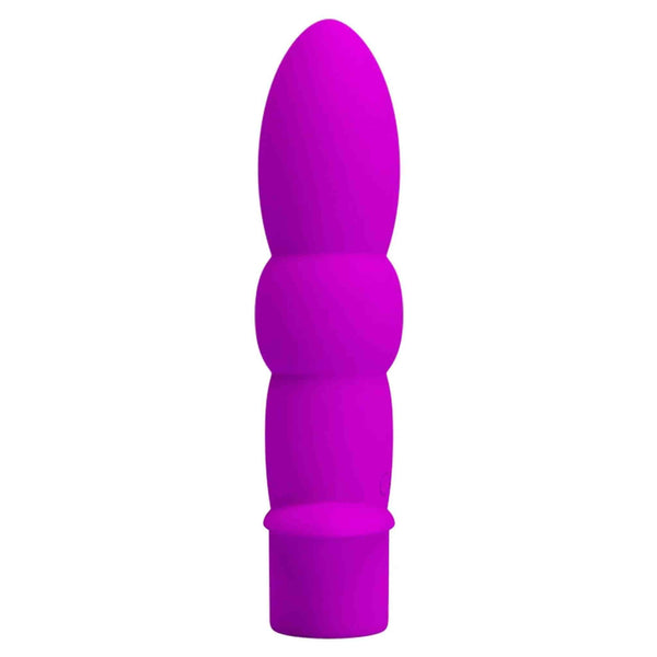 Plug anale viola acceso in silicone con design ergonomico curvo