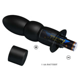 Plug anale nero in silicone opaco con batteria AA Excell visibile