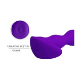 Pulsante vibrazione ON/OFF sul plug anale viola Yale Pretty Love con ricarica USB