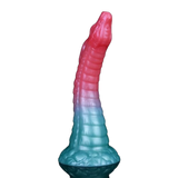 Dildo silicone serpente gradiente rosa blu verde muscoli rilievo